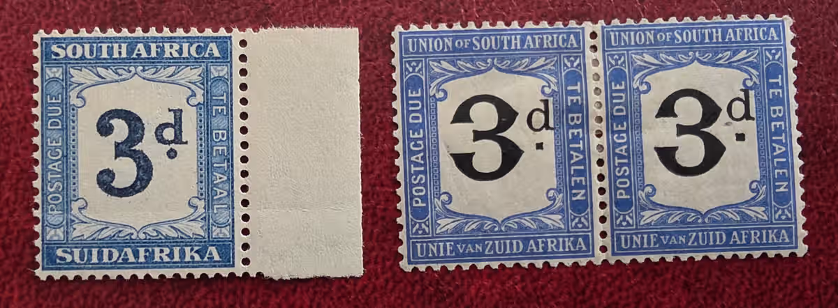 Rare South African Union postage due stamps