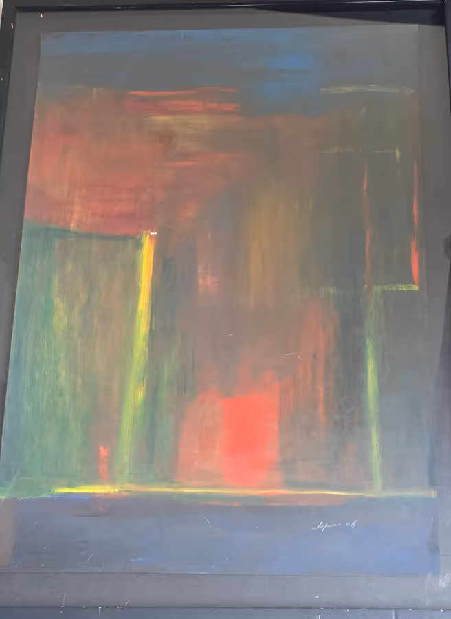 Glass framed abstract